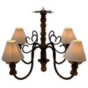 Ver imagem 1 de Lindo Pendente de Teto em Madeira com Cúpulas para Sala de Estar Retrô
