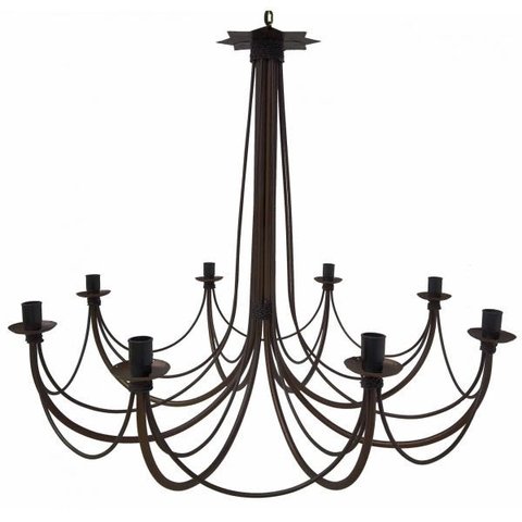 Lustre de Ferro Artesanal Retrô para Iluminação de Salas Grandes