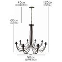 Ver imagem 2 de Lustre de Ferro Artesanal Retrô para Iluminação de Salas Grandes