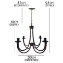 Ver imagem 2 de Linda Luminária de Teto 2 Camadas Rústica com 4 Bocais para Sala de Estar