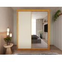 Ver imagem 4 de Guarda Roupa Solteiro Grande com Espelho 2 Portas 3 Gavetas Royale Gelius - Naturale / Off White Fle