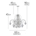 Ver imagem 2 de Lustre Provençal Moderno com Bocais Para Baixo Iluminação de Salas Claras