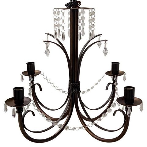 Lustre Simples com Cristais Artesanais para Sala de Jantar e Estar