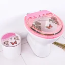 Ver imagem 1 de Tampa De Vaso Decorada Convencional Rosa E Lixeira Decorada