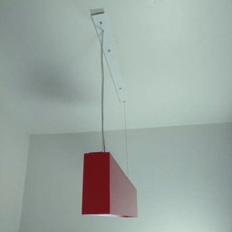 Luminária Pendente Retangular 2 Lâmp Box Aluminio Vermelho - 3 Luminária Pendente Retangular 2 Lâmp Box Aluminio Vermelho - 3