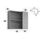 Ver imagem 4 de Armário de Cozinha Modulado Esplêndida Canto Reto C/ 2 Nichos 92cm Cinamomo - Mgm