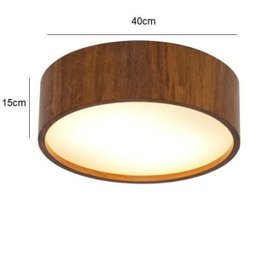 Plafon Sobrepor Redondo 40cm em Madeira Imbuia - 2 Plafon Sobrepor Redondo 40cm em Madeira Imbuia - 2