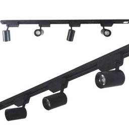 Trilho Eletrificado 3M + 6 Spot LED 7W 3000K Bivolt Preto - 1