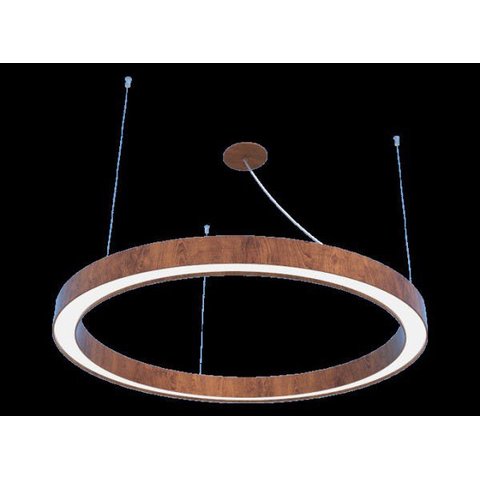 Pendente Anel 50cm LED 15w 2700k em Madeira Imbuia