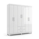 Ver imagem 2 de Guarda Roupa Casal 6 Portas 2 Gavetas Flash Ii Branco