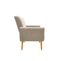 Kit 2 Poltronas Malibu Decorativa Suede Bege - 3