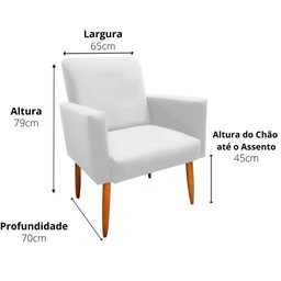 Kit 2 Poltronas Malibu Decorativa Suede Bege - 5