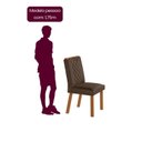 Ver imagem 5 de Conjunto Sala de Jantar Mesa Texas Tampo 180cm Canto Copo de MDF e 6 Cadeiras Kate Marrom/Marromle/Off White