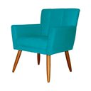 Ver imagem 2 de Poltrona Decorativa Onix Suede Rosa - DS Estofados - Azul Turquesa