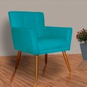 Ver imagem 4 de Poltrona Decorativa Onix Suede Rosa - DS Estofados - Azul Turquesa