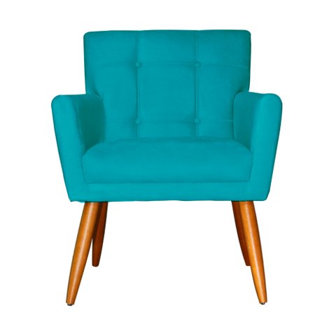 Poltrona Decorativa Onix Suede Rosa - DS Estofados - Azul Turquesa