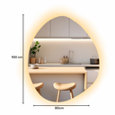 Ver imagem 2 de Espelho Organico com Iluminação em Led Branco Quente - 3000k - Sensor Touch