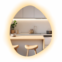 Ver imagem 1 de Espelho Organico com Iluminação em Led Branco Quente - 3000k - Sensor Touch