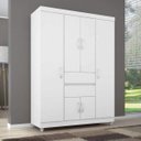 Ver imagem 1 de Guarda-Roupa Casal 6 Portas 2 Gavetas Ecom Ii Branco