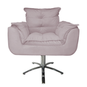 Ver imagem 2 de Kit 2 Poltronas Decorativa Clínica Com Base Giratória de Metal Opala Suede Rose - LM DECOR
