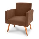 Ver imagem 3 de Poltrona Decorativa para Sala Luan Veludo Ferrugem