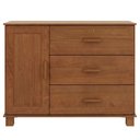 Ver imagem 2 de Cômoda Sapateira para Quarto Closet 3 Gavetas 1 Porta Maciça Selena F06 Castanho - Lyam Decor
