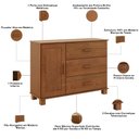 Ver imagem 5 de Cômoda Sapateira para Quarto Closet 3 Gavetas 1 Porta Maciça Selena F06 Castanho - Lyam Decor