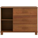 Ver mais imagens de Cômoda Sapateira para Quarto Closet 3 Gavetas 1 Porta Maciça Selena F06 Castanho - Lyam Decor