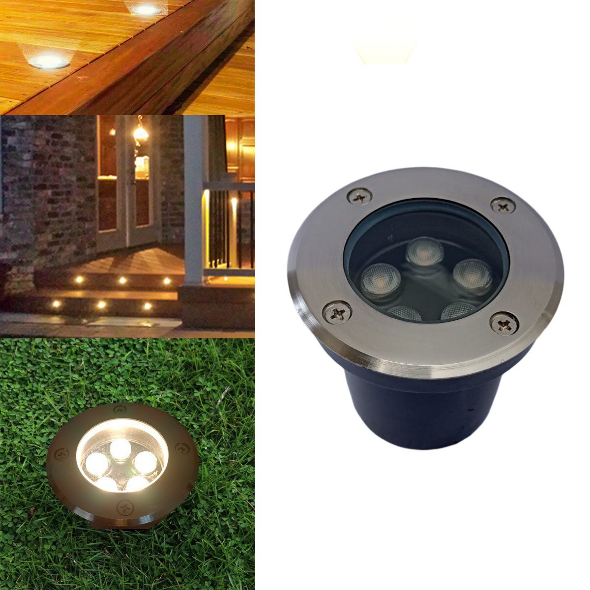 Luminária Balizador Led SMD 5W Bivolt Blindado Vedado De Embutir Em Piso Chão Gramado Escada Jardim 