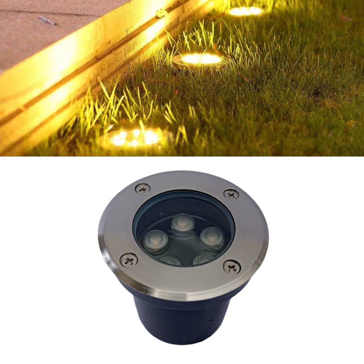 Luminária Balizador Led SMD 5W Bivolt Blindado Vedado De Embutir Em Piso Chão Gramado Escada Jardim  - 4