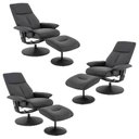 Ver imagem 1 de Kit 3 Poltronas do Papai Reclinável Elétrica com Apoio de Pés Giratória e Massagem Nebraska Pu Preto