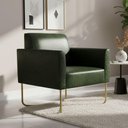 Ver imagem 1 de Poltrona Base X Industrial Dourado Marisa Corano Verde