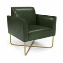 Ver imagem 2 de Poltrona Base X Industrial Dourado Marisa Corano Verde