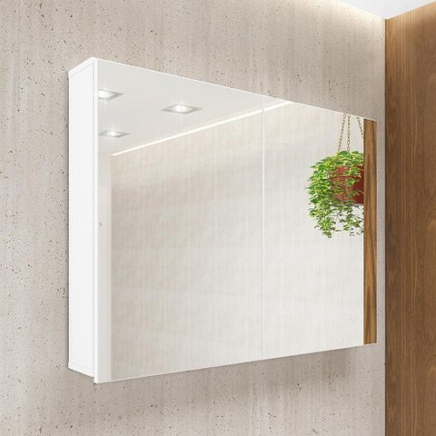Armário Aéreo Malbec B06 2 Portas MDP 100cm Branco Lyam Decor