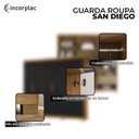 Ver imagem 7 de Cômoda Madri e Guarda Roupa Casal San Diego Carvalho Americano Preto - Incorplac