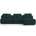 Ver imagem 3 de Sofá 3 Lugares com Chaise Direito Sala Living 248cm Arlo F04 Veludo Verde Tc-12015 - Lyam Decor