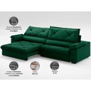 Ver imagem 3 de Sofá com Carregador Usb e Molas no Assento Retrátil Reclinável Nice 2,50m Velosuede - Netsofas