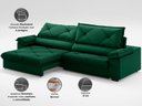 Ver imagem 3 de Sofá com Carregador Usb e Molas no Assento Retrátil Reclinável Nice 2,50m Velosuede - Netsofas