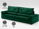 Ver imagem 5 de Sofá com Carregador Usb e Molas no Assento Retrátil Reclinável Nice 2,50m Velosuede - Netsofas