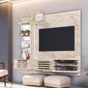 Ver imagem 2 de Bancada Suspensa Frizz Supreme Tvs até 55” Calacata Off White 278136 Madetec