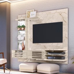 Bancada Suspensa Frizz Supreme Tvs até 55” Calacata Off White 278136 Madetec - 2