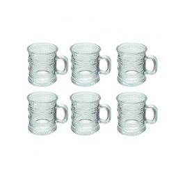 Conjunto de Canecas de Vidro Vintage Transparente 95ML 6 Peças LYOR 7164 - 1