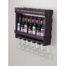 Adega De Madeira Mini Bar Parede Para Vinhos Com Porta Taças - 4
