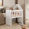 Mini Berço Moises Multifuncional com Colchão para Quarto do Bebê 5 em 1 Branco 100% Mdf - 1