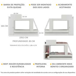 Treliche Infantil com Barra de Proteção Multimóveis Branco - 5