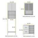 Ver imagem 5 de Conjunto para Banheiro com Gabinete para Coluna, Espelheira e Armário Branco