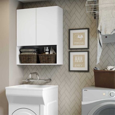 Armário de Banheiro com 2 Portas Multimóveis Branco