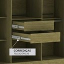 Ver imagem 7 de Guarda-Roupa Casal Ripado com 4 Portas e 2 Gavetas York Marrom/Freijó/Off White