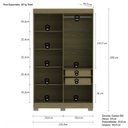 Ver imagem 3 de Guarda-Roupa Casal Ripado com 4 Portas e 2 Gavetas York Marrom/Freijó/Off White