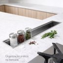Ver imagem 3 de Calha Seca Sobrepor Porta Utensílios e Temperos Inox Escovado Scotch Brite 90cm